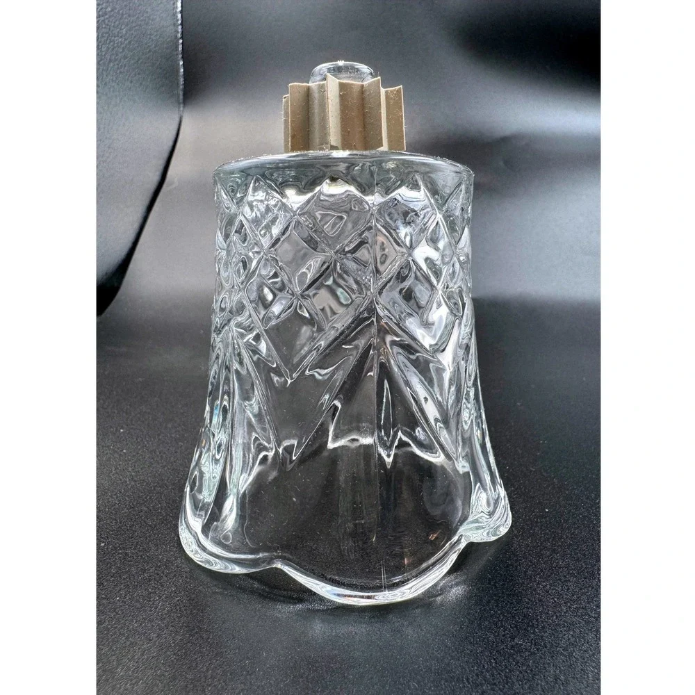 Home Interiors Clear Glass Diamond Cut Scalloped Peg Votive Candle Holder Cup